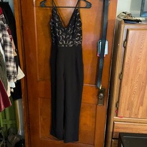 Express Black Lace Jumpsuit (cropped pants)